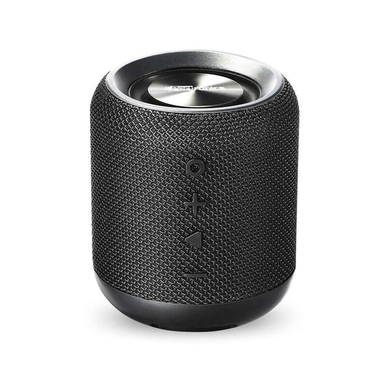 Black Portronics SoundDrum wireless speaker Bluetooth with stereo sound