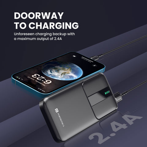 Portronics Power E 10K 10000 mAh portable power bank fast doorway charging