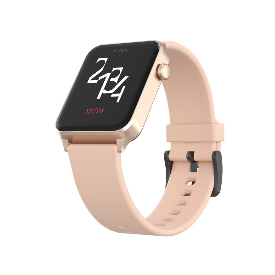 Portronics Kronos Gamma Best Smartwatch online, light pink