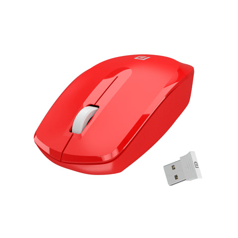 Portronics Toad 25 Wireless mouse with 10m range, USB,1200 DPI, red